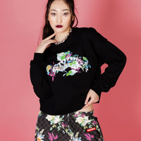 Neon Floral Shark Crewneck