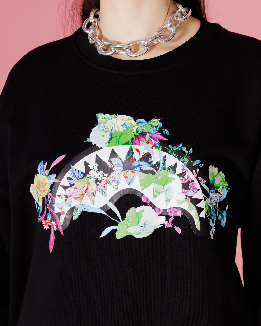 Neon Floral Shark Crewneck