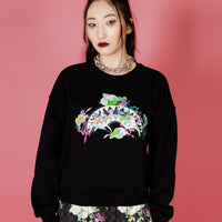 Neon Floral Shark Crewneck