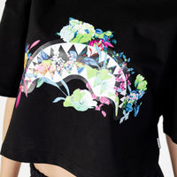 Neon Floral Shark Tee Crop