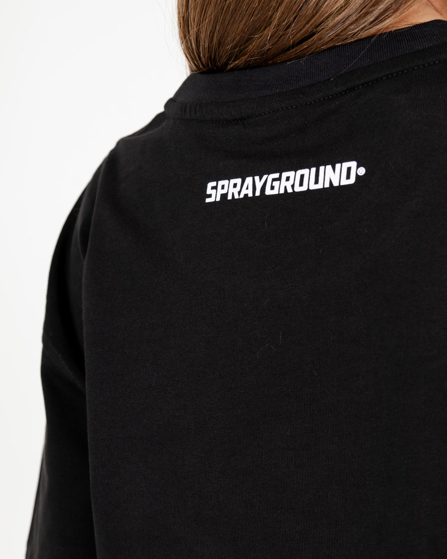 T-shirt Sprayground NEON FLORAL SHARK TEE CROP Nero
