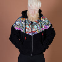 Graffiti Teddy Cotton Fleece Fullzip Money Checkered