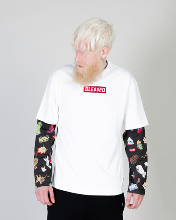 Sprayground T-shirt BLESSED DOUBLE LONG White