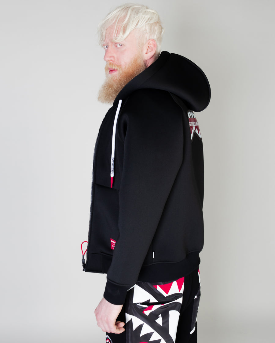 Sprayground Hoodie BLACK SG IN MY TEETH SCUBA FULLZIP Black