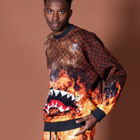 Shark On Fire Crewneck