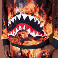 Shark On Fire Crewneck