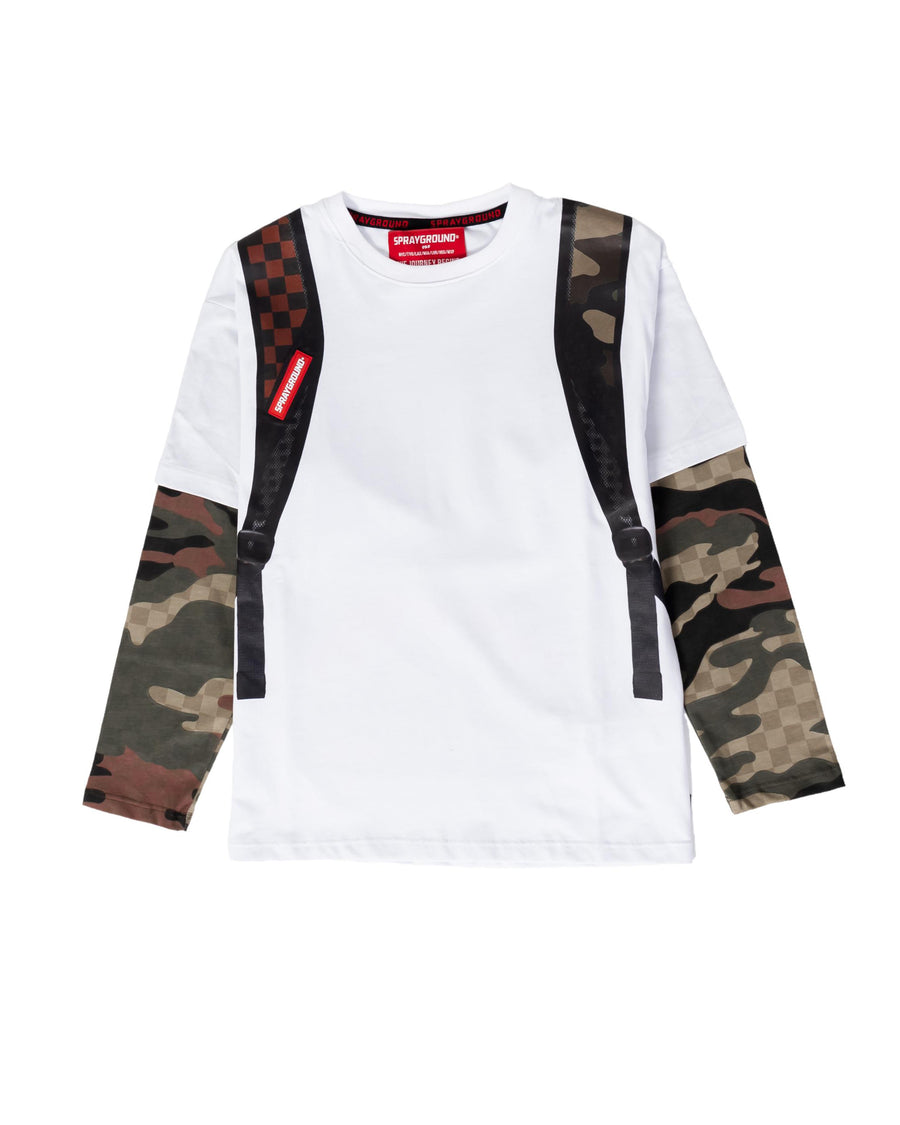 Garçon/Fille - T-shirt Sprayground CAMO CHECK BACKPACK DOUBLE TSHIRT Blanc