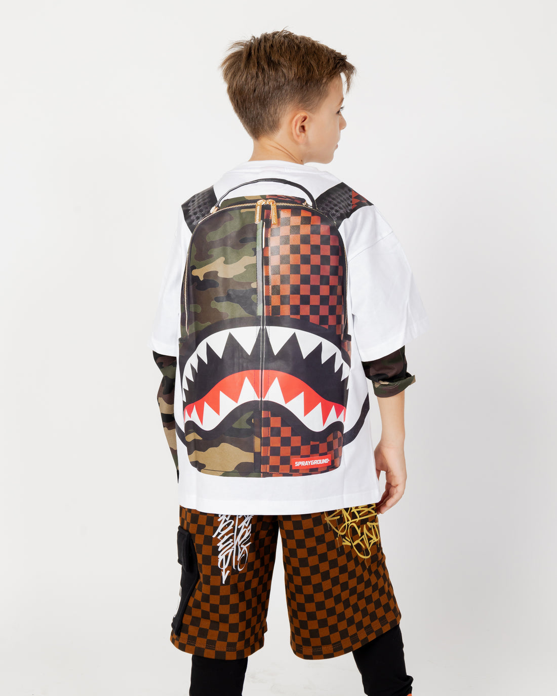 Garçon/fille - Camo Check Backpack Double Tshirt