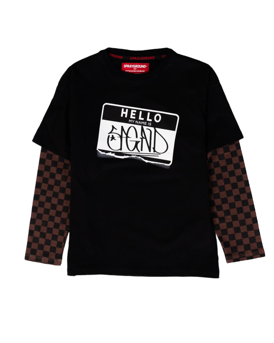 Youth - Sprayground T-shirt TAGGED UP DOUBLE LONG TSHIRT Black