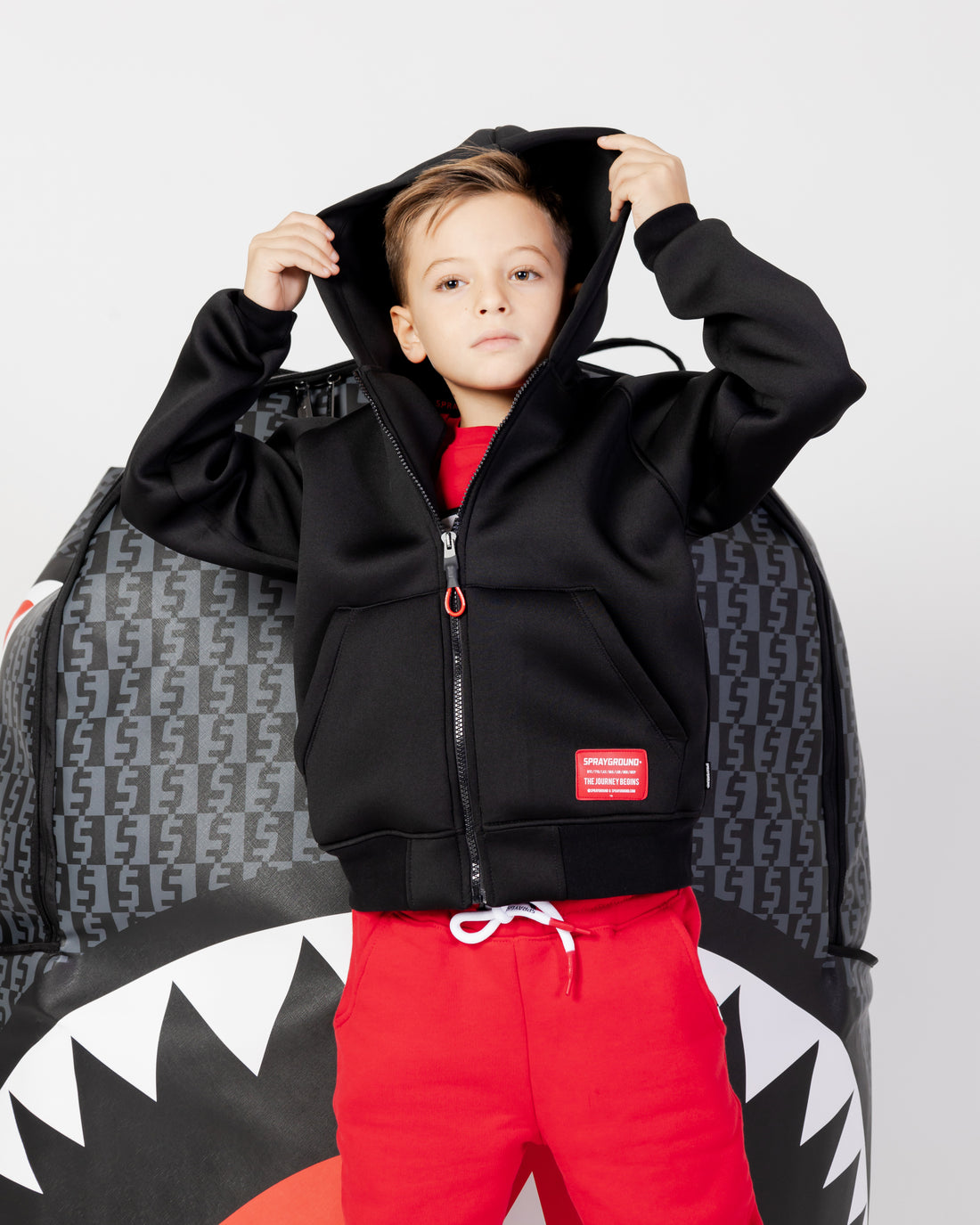 Niño / Niña  - Black Scuba Fullzip J