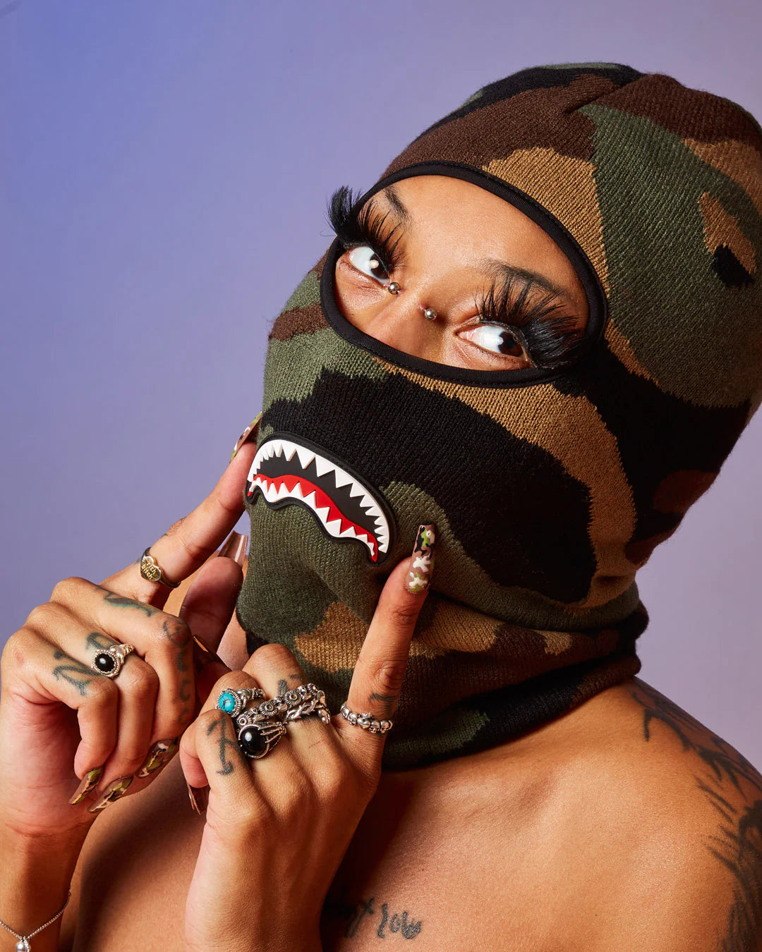 Camo Trinity Shark Ski Mask