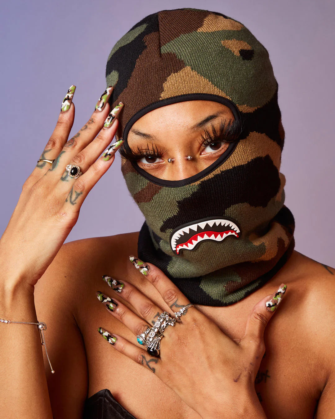 Camo Trinity Shark Ski Mask