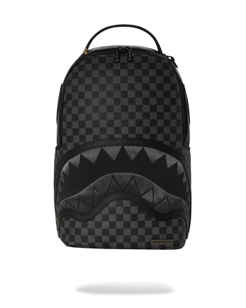 Sprayground Backpack CHECKERED FIBER OPTIC SHARK Black