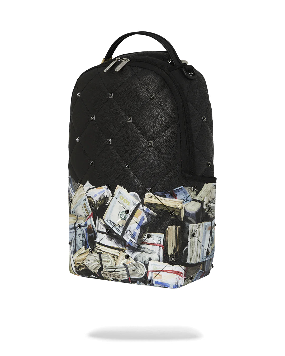 Quilted Money Stash Studded Backpack