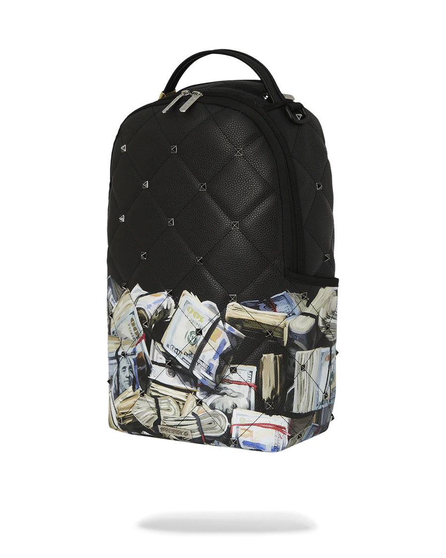 Sprayground Backpack QUILTED MONEY STASH STUDDED BACKPACK Black