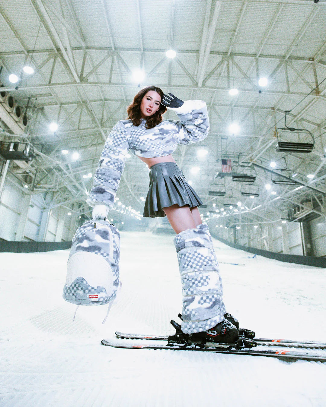 White 3am Fur Backpack