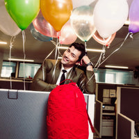 Red Checkered Flock Backpack