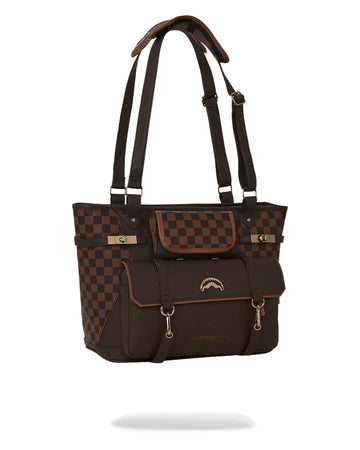 Sprayground Bag BROWN CHECKERED SPECIAL OPS TOTE Brown