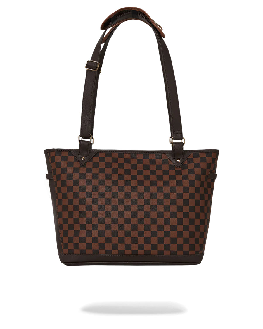 Sac Sprayground BROWN CHECKERED SPECIAL OPS TOTE Marron