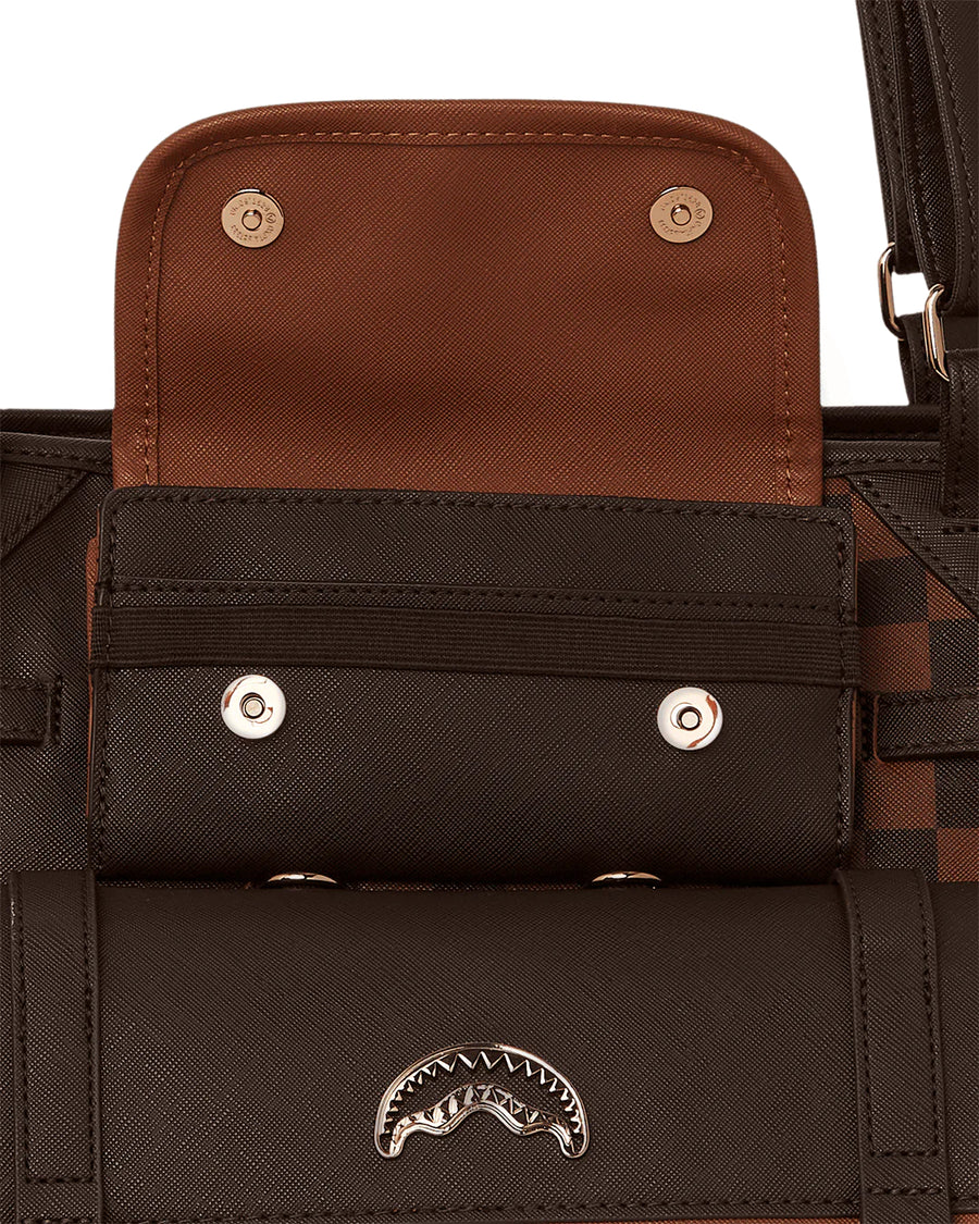 Sprayground Bag BROWN CHECKERED SPECIAL OPS TOTE Brown