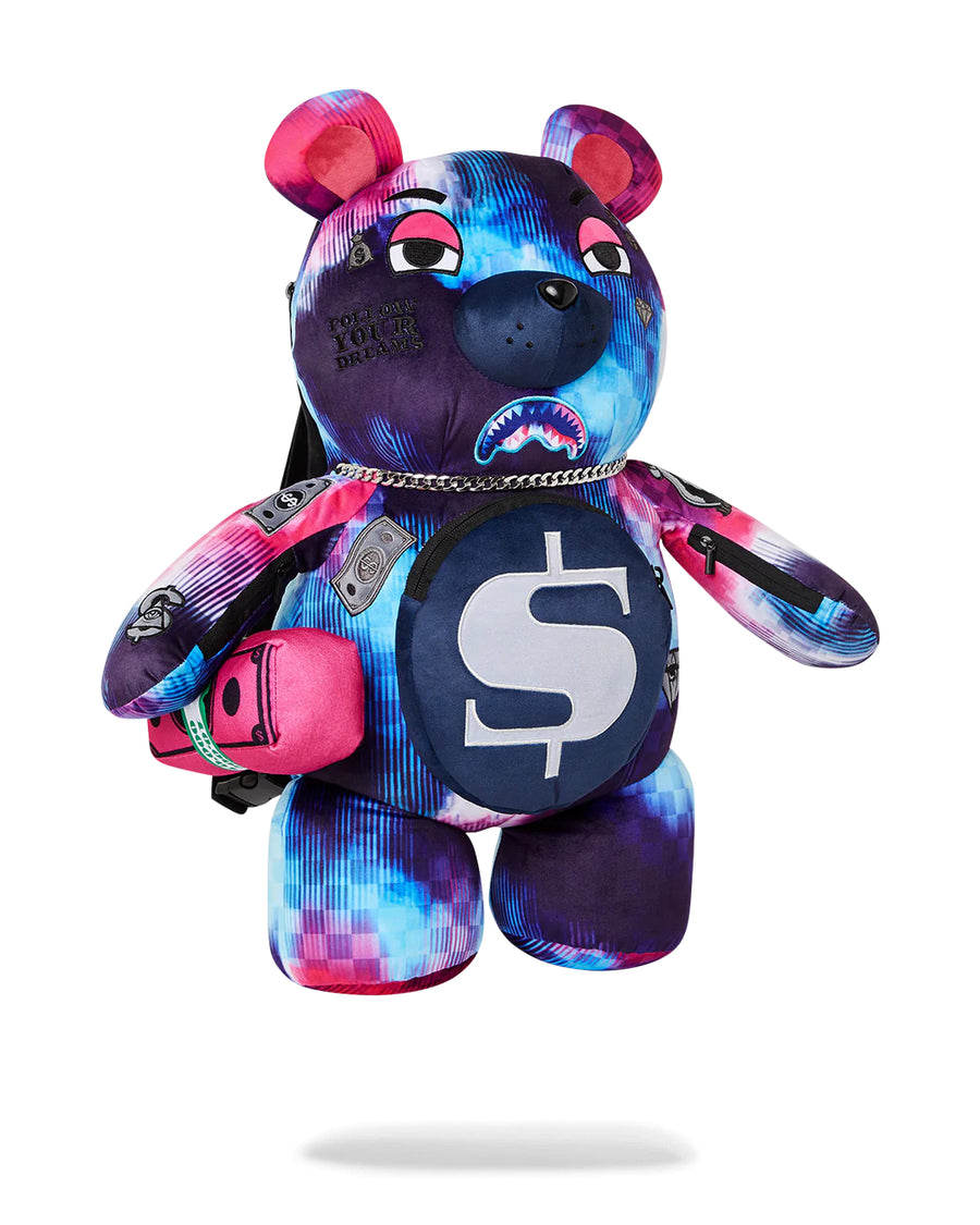 Sprayground Backpack TYE CHECK TEDDY BEAR Purple