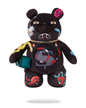 Sprayground Backpack SNAKES ON A BAG TEDDY BEAR Black