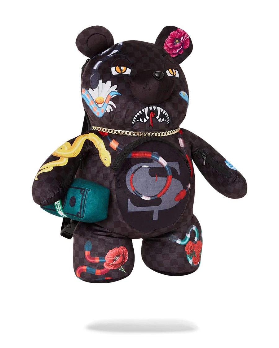 Sprayground Backpack SNAKES ON A BAG TEDDY BEAR Black