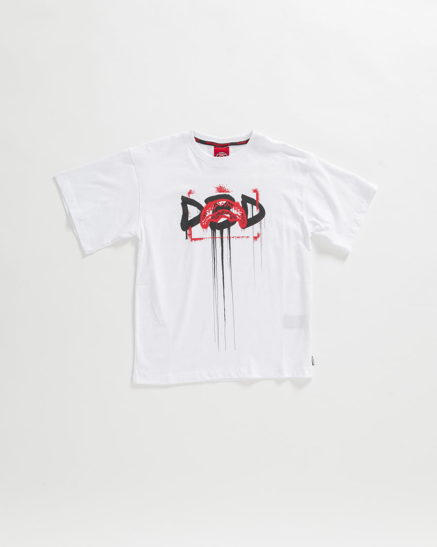 Garçon/Fille - T-shirt Sprayground SHARK STENCIL OVER T-SHIRT Blanc