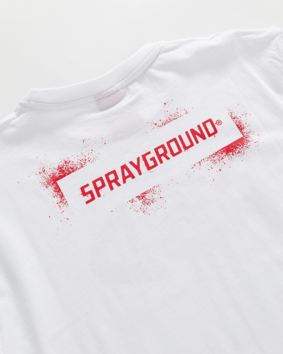 Youth - Sprayground T-shirt SHARK STENCIL OVER T-SHIRT White