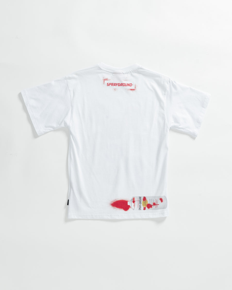 Ragazzo/a - T-shirt maniche corte Sprayground SHARK PAINT OVER T-SHIRT WHT Bianco