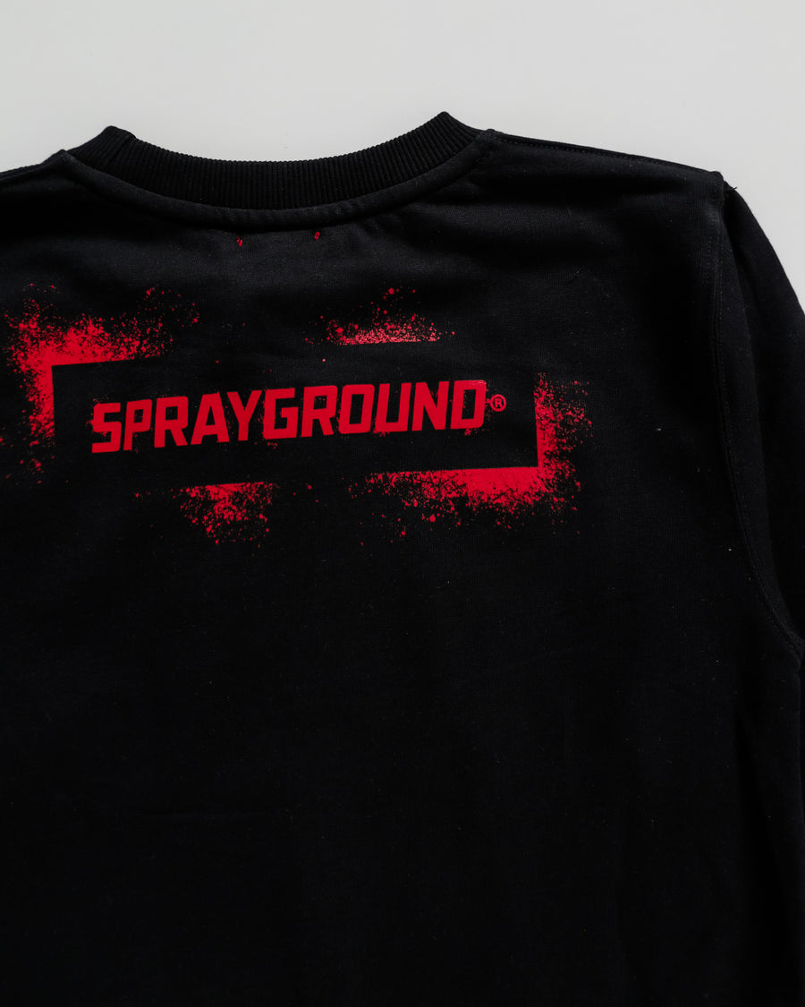 Youth - Sprayground Sweatshirt SPRAYPAINT CREWNECK BLK Black