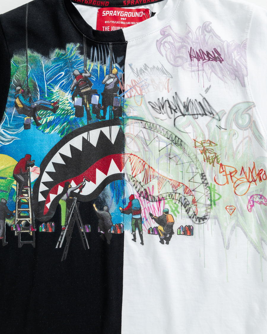 Garçon/Fille - T-shirt Sprayground GRAFFITI STYLE SPLIT T-SHIRT Noir