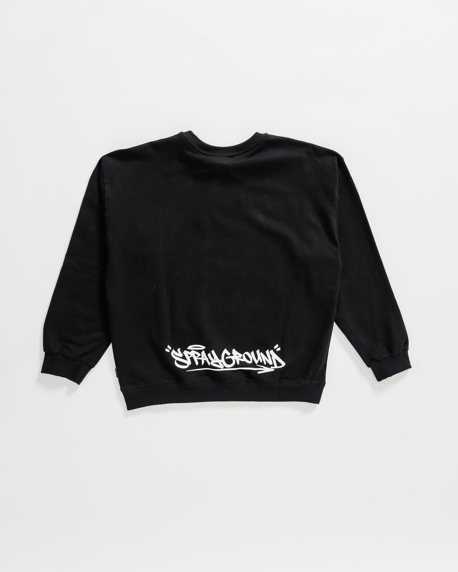Garçon/Fille - Sweatshirts Sprayground BW COMIC SHARK OVER CREW BLK Noir