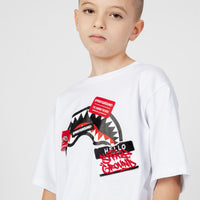 Ragazzo/a - Label Shark Crew T-shirt Wht