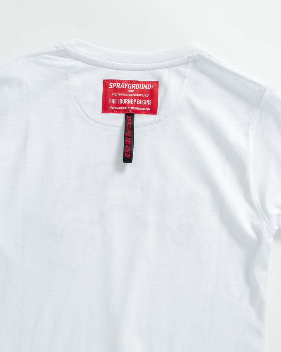 Ragazzo/a - T-shirt maniche corte Sprayground LABEL SHARK CREW T-SHIRT WHT Bianco
