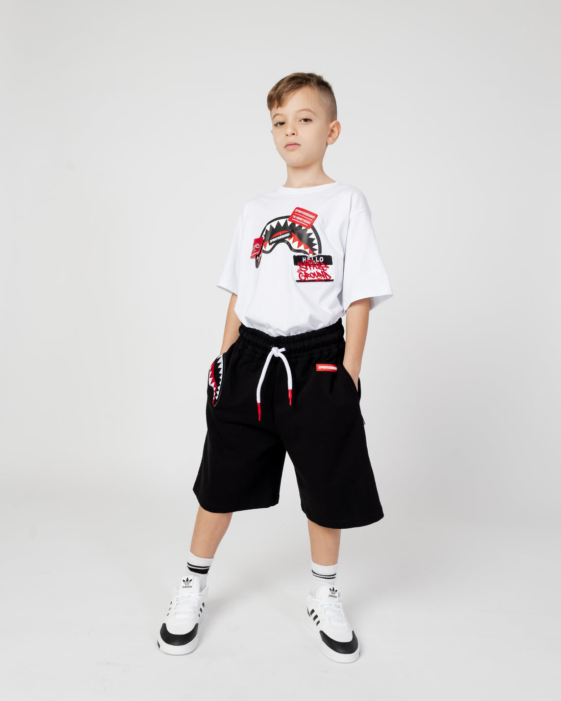 Ragazzo/a - Label Shark Crew Shorts Blk