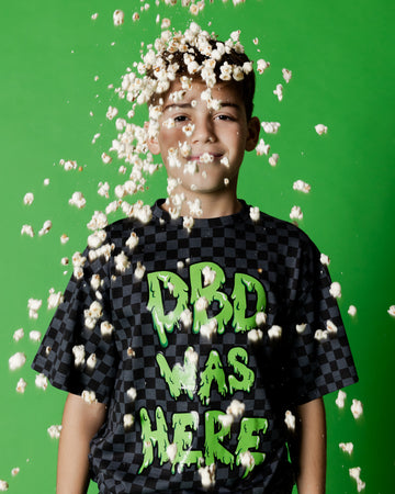Niño / Niña  - Camiseta Sprayground DBD WAS HERE CHECK GREY T-SHIRT Gris