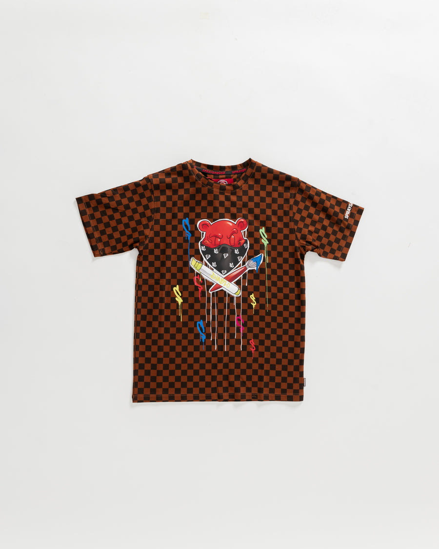 Youth - Sprayground T-shirt DIABLO BEAR HEAD T-SHIRT Brown