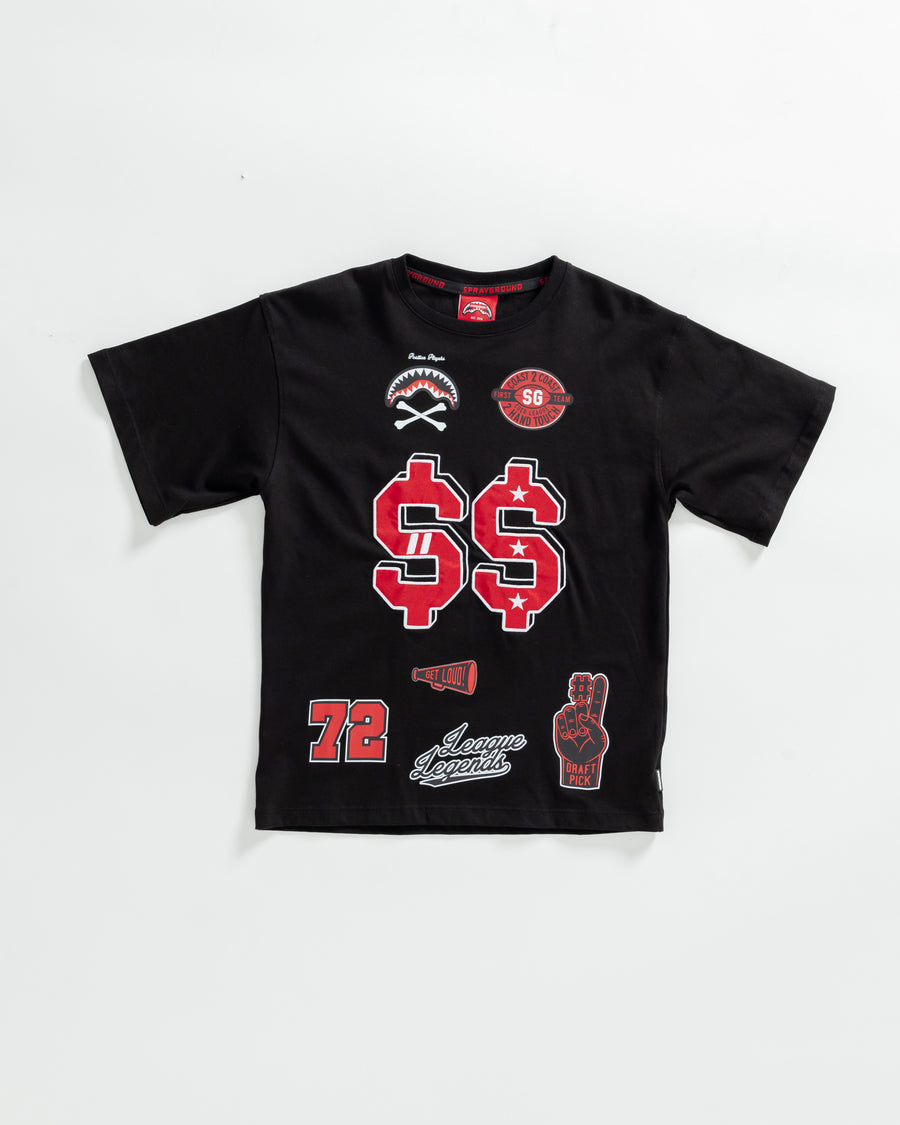 Niño / Niña  - Camiseta Sprayground VARSITY MONEY BLACKOUT OVER T-SHIRT Negro