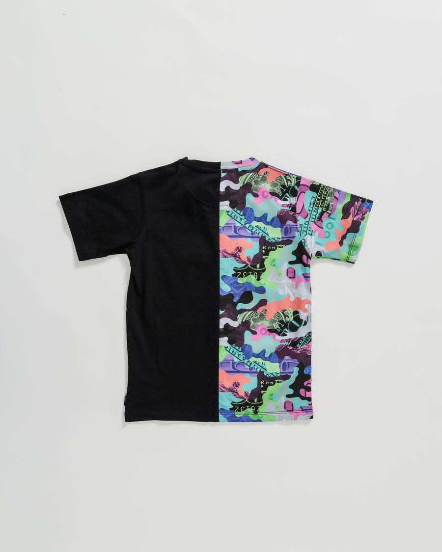 Garçon/Fille - T-shirt Sprayground CAMO 100 SPLIT T-SHIRT BLK Noir