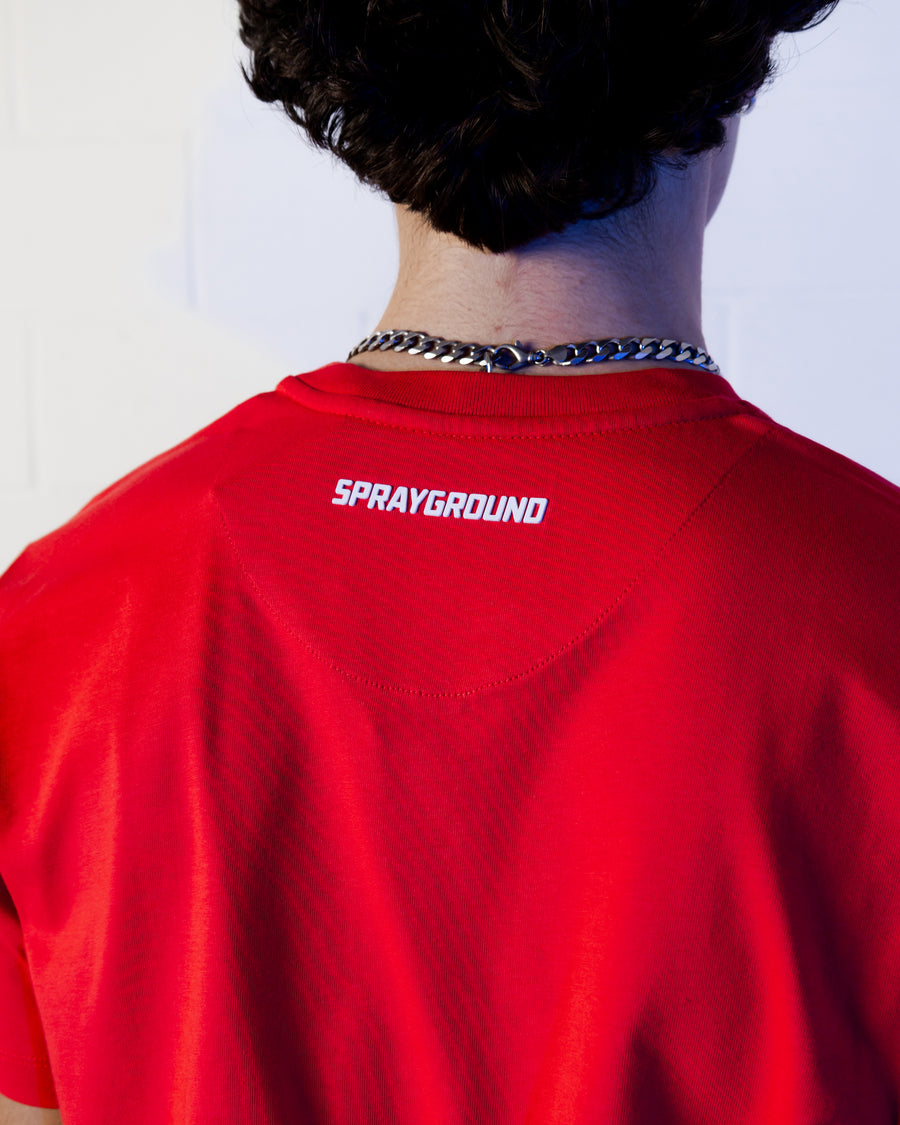 T-shirt Sprayground CRUMPLED SHARK RED Rosso