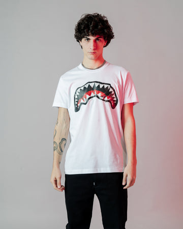 T-shirt Sprayground CRUMPLED SHARK WHT Bianco