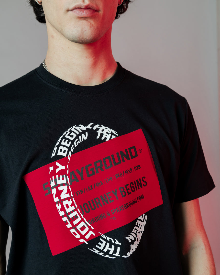 T-shirt Sprayground 3D CIRCLE REGUALR TSHIRT BLK Nero