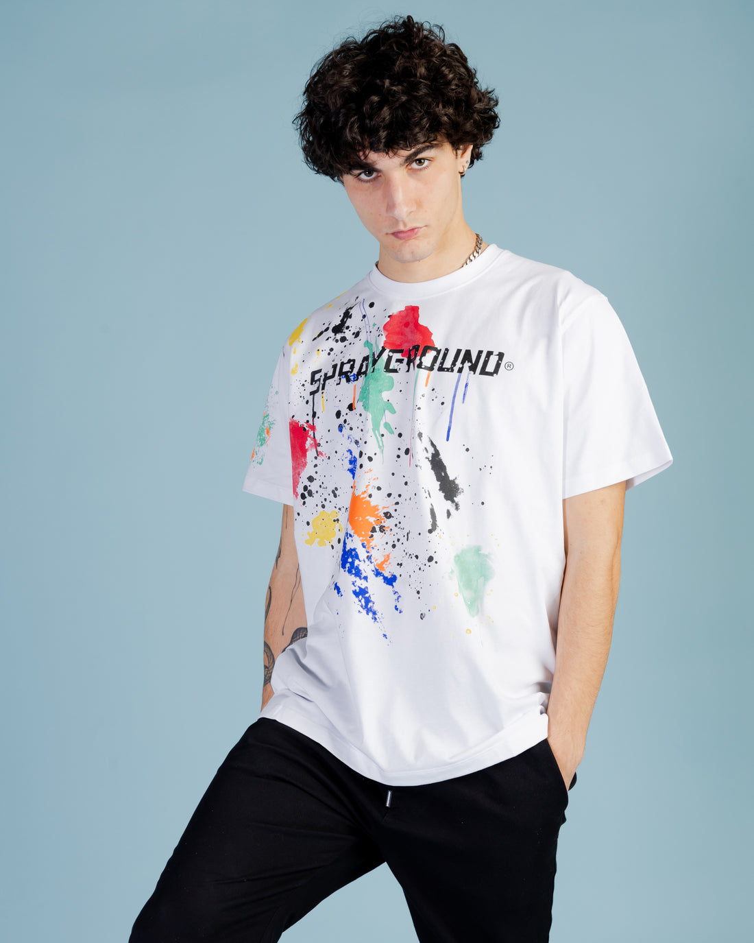 Color Splat Regular T-shirt Wht