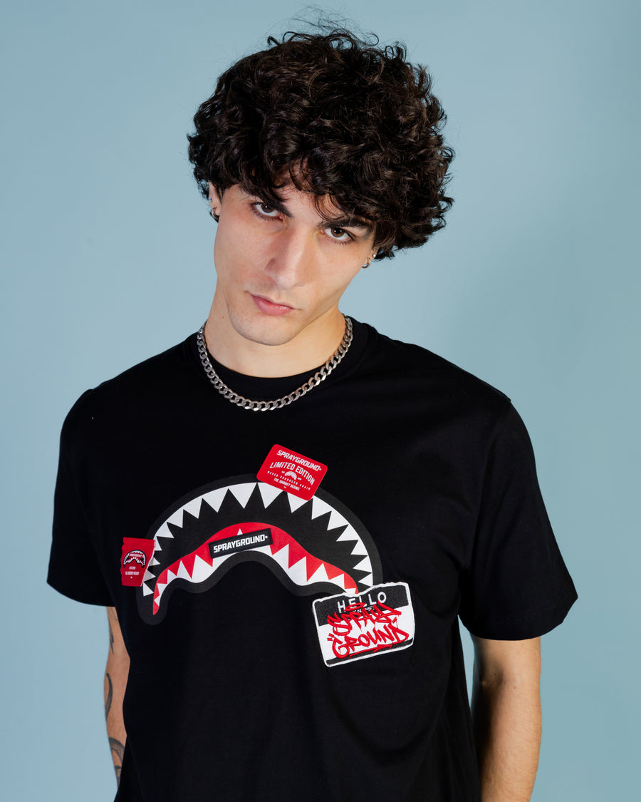 T-shirt Sprayground LABEL SHARK REGULAR T-SHIRT Noir