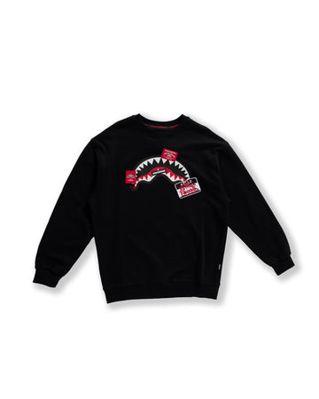 Sprayground Sweatshirt LABEL SHARK CREWNECK Black