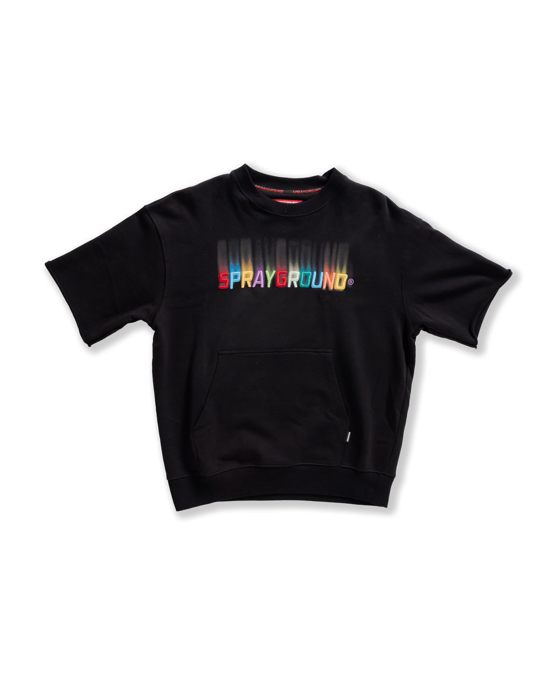 Shaded Embroidery French Terry T-shirt Blk