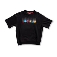 Shaded Embroidery French Terry T-shirt Blk