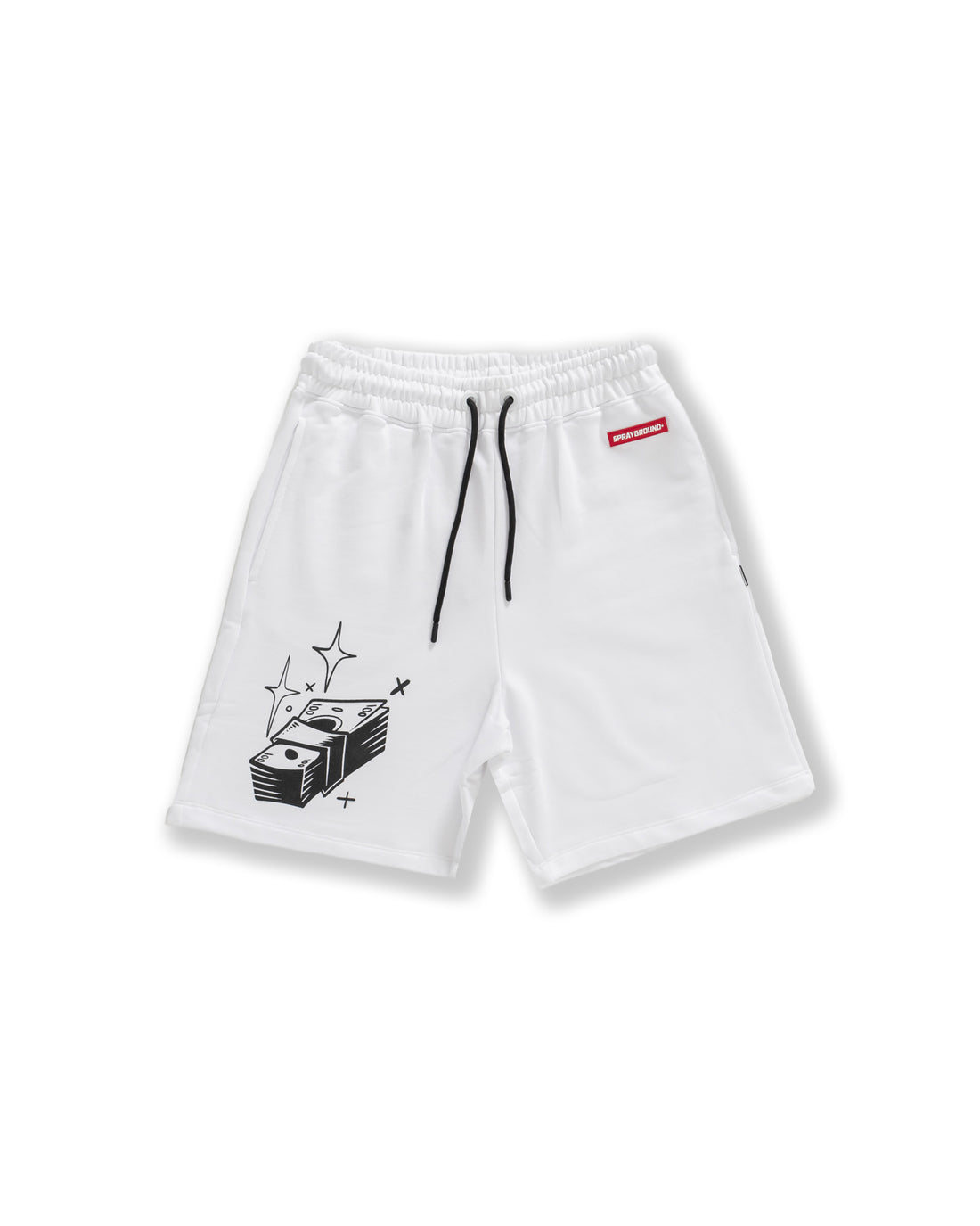 B&w Comic Shark Basket Shorts