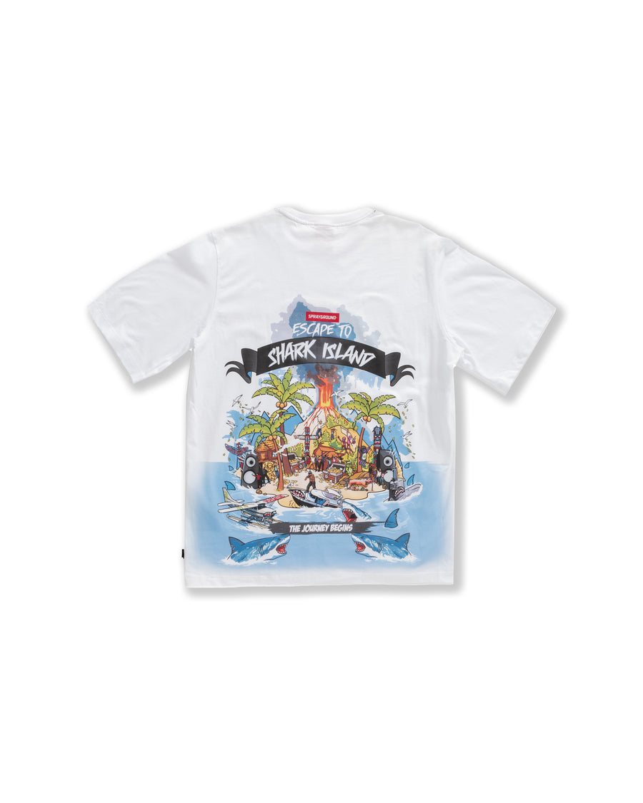 Camiseta Sprayground SHARK ISLAND OVER T-SHIRT Blanco